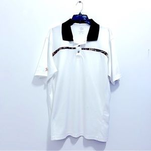 Men’s White Short Sleeve Polo Shirt with Camo Hint
